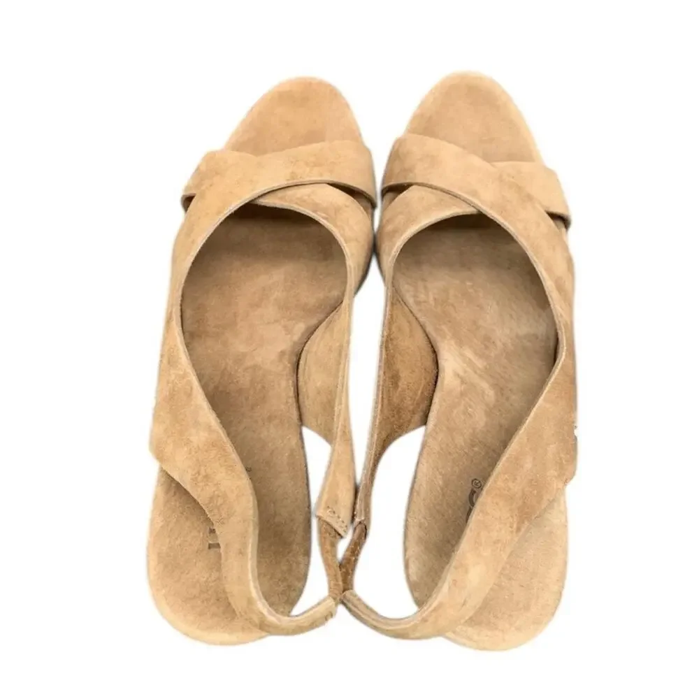 Ugg Women's Tan Wedge Suede Sandals size 9 EU 40